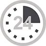 Черно-белый логотип информационно-новостного портала Белосток 24