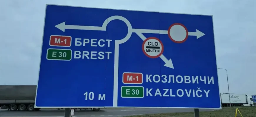 Дорожный знак Козловичи